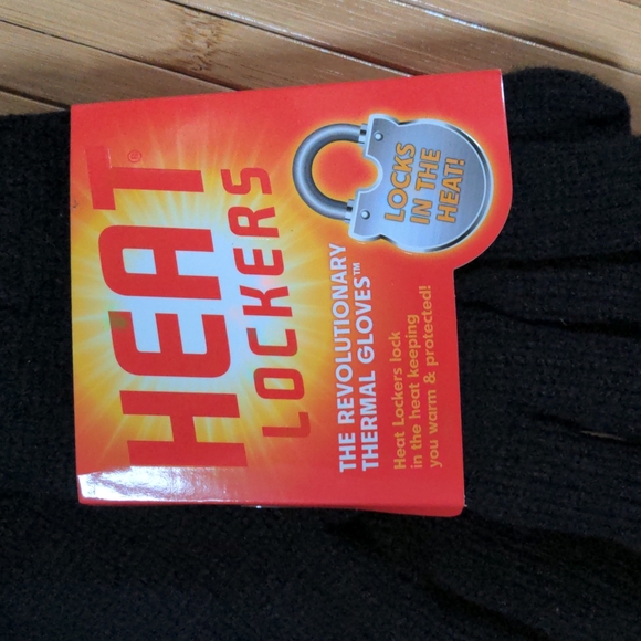 Mens Heat Lockers Black Knit Cable Thermal Lined Gloves Size Large X Large NEW - Picture 2 of 7